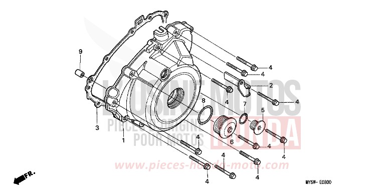 KURBELGEHAEUSEDECKEL, L. von CB1300 Super Bold'or ABS TANGO ORANGE METALLIC (YR201) von 1999